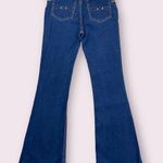 Mudd Vintage Y2K 2000’s Dark Blue Denim Lace Up Hips High Rise Flare Leg Jeans Photo 8