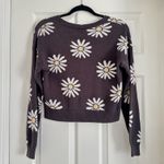 Hollister  Daisy Cardigan Sweater Womens‎ XXS Button Front Dark Gray Knit Floral Photo 1