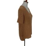 J Jill Brown Knit Top Small Short Sleeve V Neck Minimalist‎ Casual Photo 2