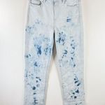Paige  Womens Jeans Blue Indigo Tie Dye Hoxton Slim Crop Straight Raw Hem Size 29 Photo 1