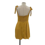 Aritzia  Wilfred Cammy Mini Dress Cairo Gold Yellow‎ Tie Sleeve Size Medium Photo 6