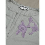 Acne Studios  Embroidered Floral Tee in Ice Blue Small New Tshirt Blouse Womens Photo 4