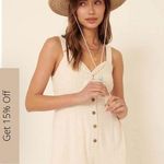 Prómesa Women's Promesa Linen Blend Romper Oatmeal Beige Size small NWT Photo 0