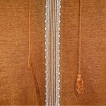 Garnet Hill Embroidered Organic-Linen Split-Neck Tee Size L Casual Boho Peasant Photo 3