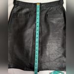 Cache Vintage  Button Up Leather Pencil/A-Line Skirt W2 Black Photo 6
