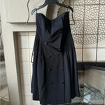 Vintage luxury suit set / tuxedo style George’s Rech strapless dress w/ jacket Black Photo 3
