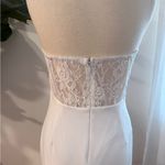 Lulus | Exquisitely Sultry White Lace Strapless Bustier Midi Dress Size M Photo 4