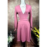 Susana Monaco Deep V Neck Cut Out Back Dress Lipgloss XL Photo 3