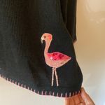 Quacker Factory The  Black Knit Flamingo Sequin Tropical Cardigan Sweater 2XL Photo 6