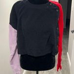Haoduoyi Crop sweater color lock sleeves with buttons down the side Photo 0