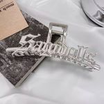 Korean Large Metal Hollow Silver Hair Claw Barrette Photo 4