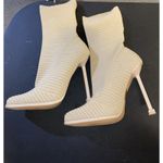 EGO  Womens Square Toe Textured Stiletto Ankle Sock Booties Nude  US SIZE 6 Photo 4