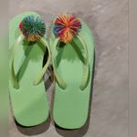 Source Unknown Lime Green Pom Pom Flip Flop Photo 2