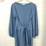 Amazon R. Vivimos Dusty Sky Blue Knit Tie Front Dress Size M 8/10 Photo 1