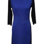 CHAPS royal blue & black ribbed sheath dress size 6 Photo 0