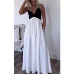 ZARA  LONG Maxi DRESS Strappy TIES black White Elegant Formal Party Whimsy Fairy Photo 2
