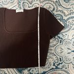 Aritzia Babaton | Sculpt Knit Squareneck Brown Cropped Top (Size S)- NWOT Photo 10