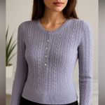 ZARA Gray Cable Knit Sweater Photo 5