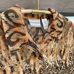 Alfred Dunner Petite Women’s Animal Print Burnout Button Up Blouse Photo 3