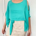 The Clothing Company Cold Shoulder Chiffon Crochet Dress Photo 0