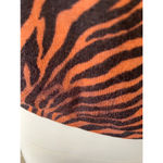 Vintage orange black fitted stretch zebra print short sleeve single stitch top Size M Photo 5