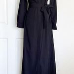 NWT LBLC The Label Amara Tie Front Collared Dress Black Size M Photo 3