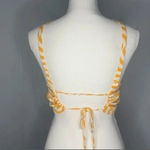 ZARA  White-Orange Printed Crop Top size XSmall EUC Photo 2