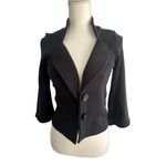 White House | Black Market WHBM Black Knit Button Blazer Jacket Size XS Photo 1