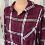 Torrid  Lizzie Burgundy Plaid Button Up Shirt‎ Photo 1