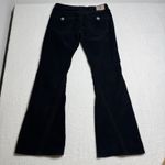 True Religion Womens Joey Big T Corduroy Flare Jeans Pants Size 31 Black Y2K Photo 2