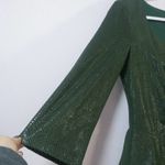 Alberto Makali  Green Printed Peplum Long Sleeve Dress Size L Photo 4