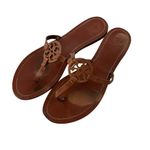 Tory Burch Miller Leather Flat Thong Sandals Brown Size 10 Photo 1