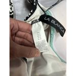 La Blanca  Size 8 One Piece Swimsuit Black White Boho Geometric Halter Back Photo 7