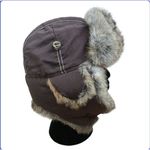 Mad Bomber Hat Rabbit Fur Lined Adult Size Medium Brown Ear Flaps Hunting Winter Photo 10