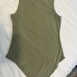 Kaileigh Green Ribbed Tank Bodysuit Photo 3