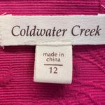 Coldwater Creek  Snap Front Jacket Pink Size 12 Collard Short 3/4 Sleeve Cotton Photo 2