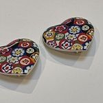 Large Statement Ceramic Multi Color Heart Print Clip Photo 5
