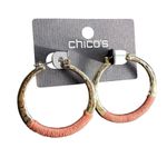 Chico's  Gold and Coral Hoop Earrings Photo 1
