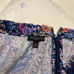 Talbots  Size 10 Paisley Shift Dress Mini Ruffle Neck Garden Party Maximalist Photo 6