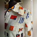 Vintage NOS Montgomery Ward Loomskill nautical flag blouse, size medium White Photo 10