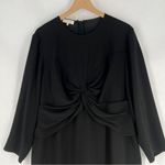 Lafayette 148 New York Black Long Sleeve Twist Front Handkerchief Hem Dress 16W Photo 4