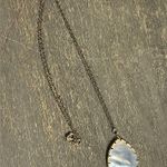 Real Mother of Pearl Teardrop Pendant Necklace 14KTGF 20 inch chain White Photo 1