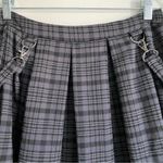 Hot Topic Plaid Mini Skirt Black Grey Pleated Suspenders Sz Small Academia Y2K Photo 5