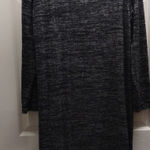 Gap  Women's Size XL Black Gray Softspun Long Sleeve Twist Open Back Midi Dress Photo 0