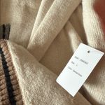 NWT Cream Horseback Knit Varsity Cardigan Sweater Jacket Horse Motif Large Brown Photo 8