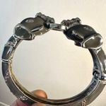 Grey elephant enamel hinged bangle bracelet Gray Photo 6