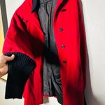 Vintage Portrait Red Wool Blend Sweater Cuff Button Front Jacket Size Medium Photo 5