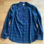 J.Crew  Black Watch Plaid Silky Blouse Photo 0