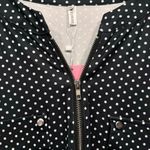 Black and White Polka Dot Zipper Front Long Sleeve Top Size by Luckymore 2XL Photo 5