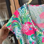 Lilly Pulitzer  Etta VNeck Dress aline short sleeve colorful Raise The Bar pompom Photo 4